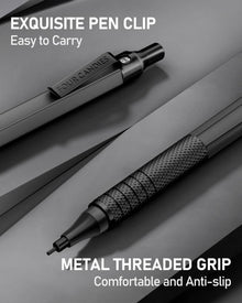 Metall-Druckbleistifte Set Schwarz & Silber 0,5mm & 0,7mm