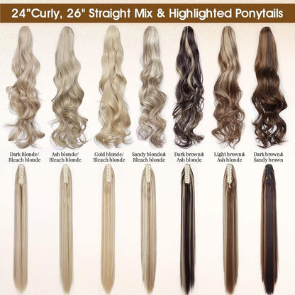 30cm Welliger Pferdeschwanz Haarteil Blond Haarverlängerung