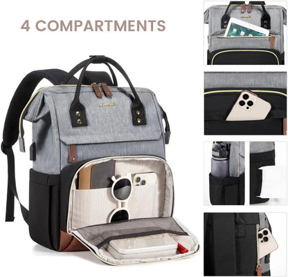 Moderner LOVEVOOK Damen Laptop Rucksack 15.6 Zoll Wasserdicht - Schule, Arbeit, Reise