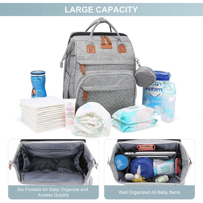 Rosa Wickelrucksack mit Klappbett USB Wasserdicht