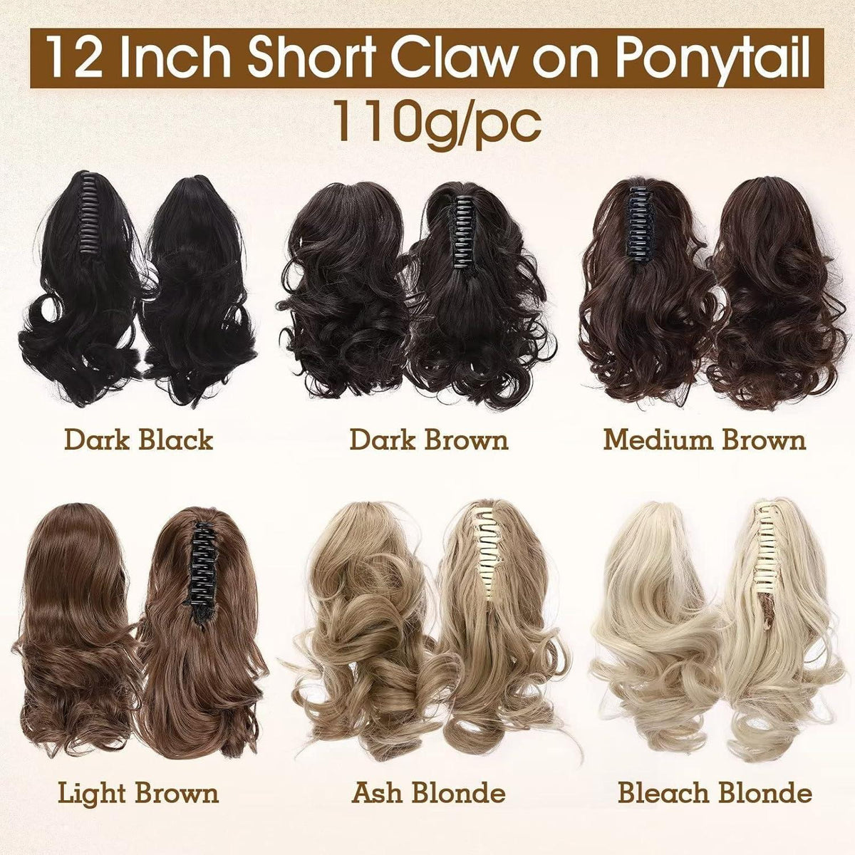 Gewellter Pferdeschwanz Clip Extension 30cm Naturblond