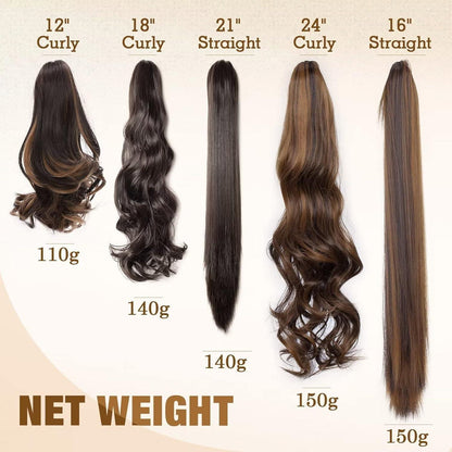 Gewellter Pferdeschwanz Clip Extension 30cm Naturblond