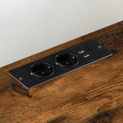 Nachttische mit Ladestation 2er Set Schubladen USB-Anschlüssen Vintage 40x40x61cm Dunkelbraun Schwarz