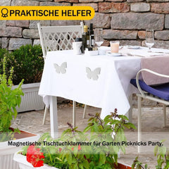 8er Set Edelstahl Magnet Schmetterling Tischtuchklammern 53g Outdoor
