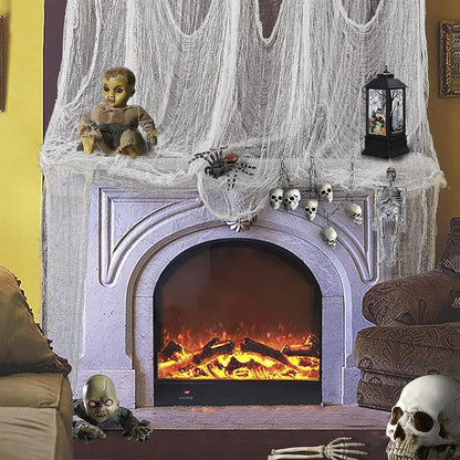 Gruseliges Halloween Deko Tuch Baumwolle Musselin Horror Stoff 215 x