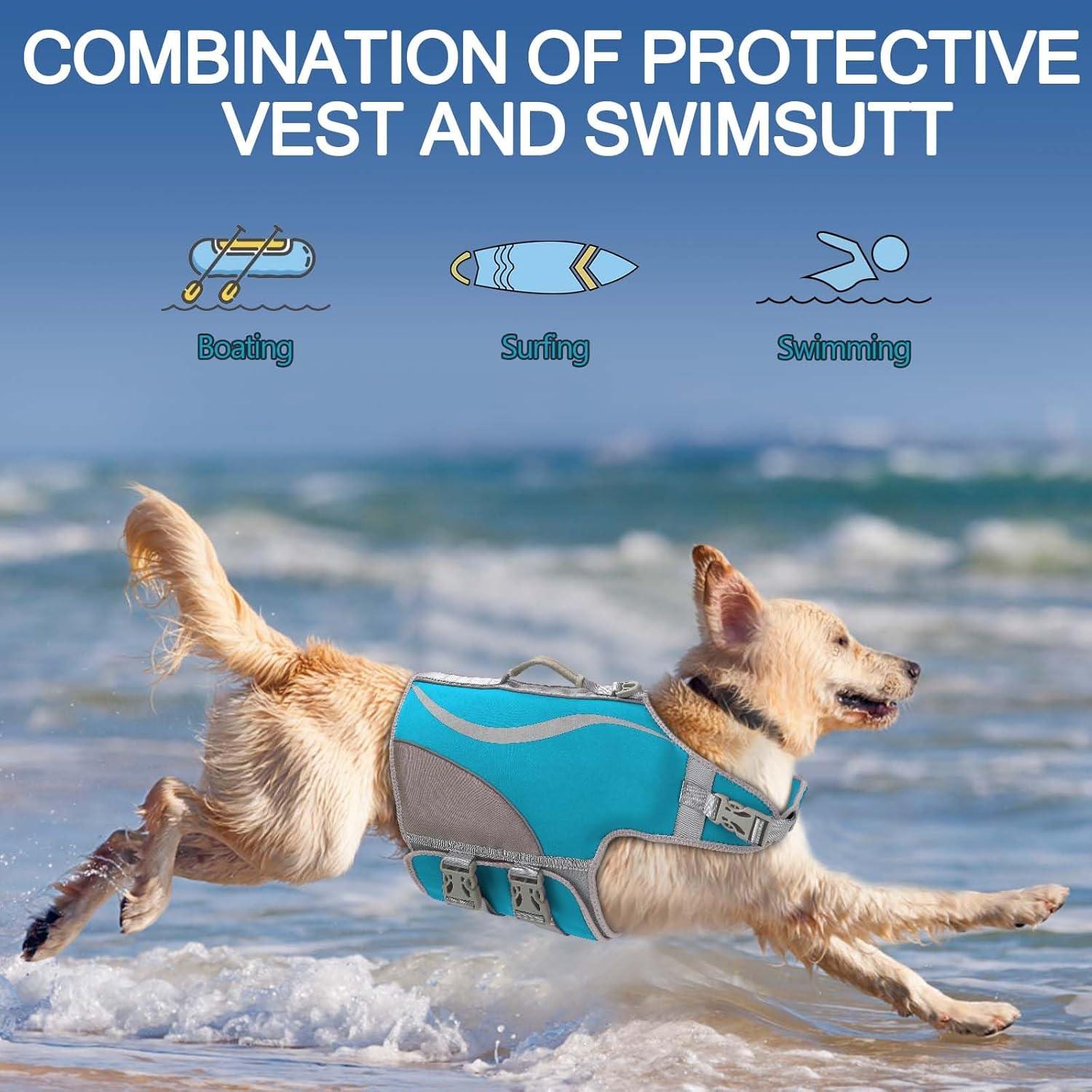 Neopren Hundeschwimmweste Auftrieb Haifisch XL Blau