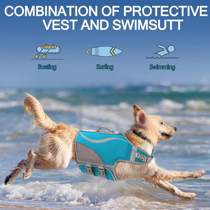 Neopren Hundeschwimmweste Auftrieb Haifisch XL Blau