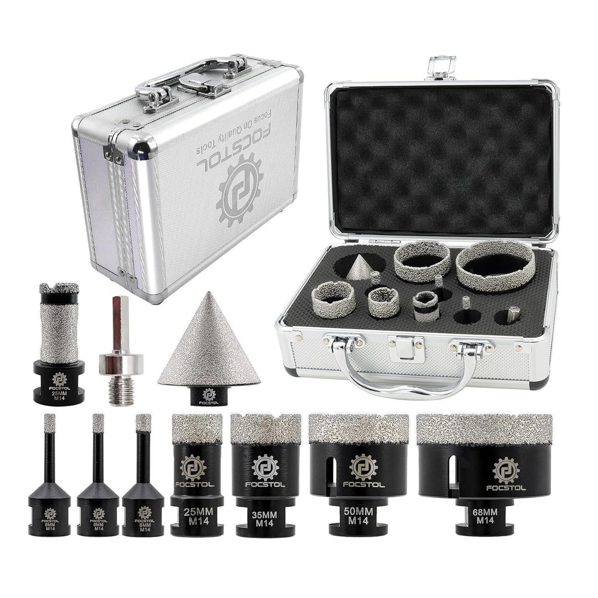 Diamant Fliesenbohrer Set mit 10 Teilen für Stein & Marmor
