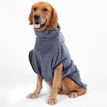 Mikrofaser Hunde Bademantel Badetuch Super Saugfähig Grau-M