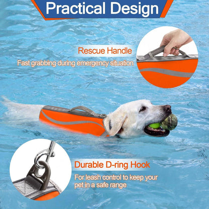 Neopren Schwimmweste Hund Einstellbar Rettungsweste XL Orange
