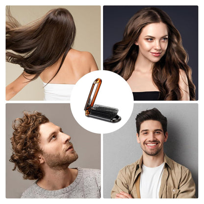 Klapp Haar Kamm Spiegel Reise Mini Haarbürste Bernstein