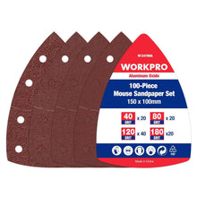 WORKPRO 100 tlg. Schleifblätter Set Delta 105 x 152mm, Körnung 40-180
