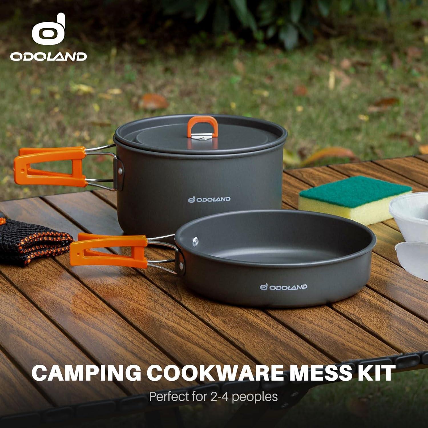 Camping Kochgeschirr Set 9-teilig Outdoor Geschirr Topf Pfanne