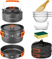 Camping Kochgeschirr Set Outdoor Kochen Wandern Reisen 10-teilig