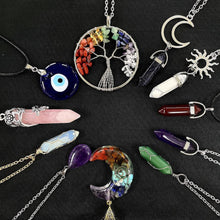 Kristall Halsketten Set Evil Eye Vintage Chakra Baum des