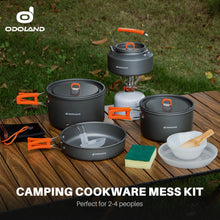 Odoland Camping Kochgeschirr Set 15-teilig Aluminium Outdoor