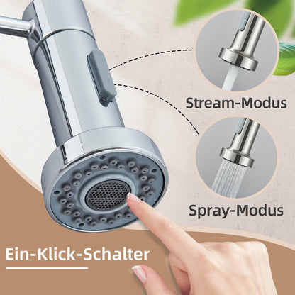 Hochwertiger Küchenwasserhahn mit Brause - Ausziehbar & schwenkbar