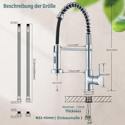 Hochwertiger Küchenwasserhahn mit Brause - Ausziehbar & schwenkbar