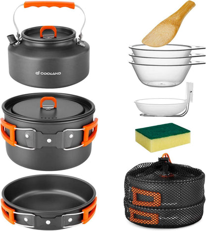 Camping Kochgeschirr Set 10-teilig für Outdoor Aktivitäten