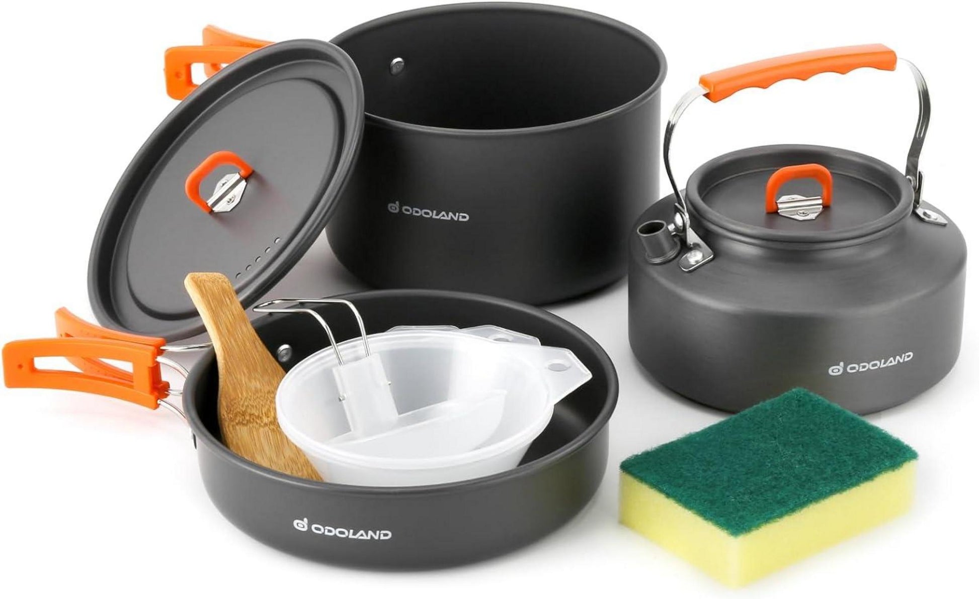 Camping Kochgeschirr Set 10tlg. Outdoor Geschirr Topf Bratpfanne Teekanne