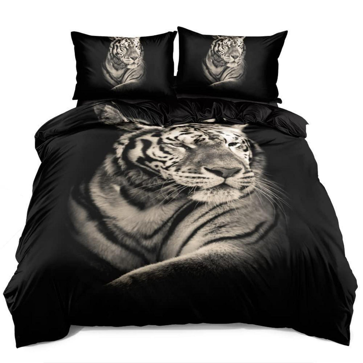 3D Tiger Bettwäsche Set 4-teilig | Mikrofaser | 135x200 cm