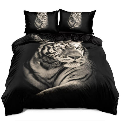 3D Tiger Bettwäsche Set 4-teilig | Mikrofaser | 135x200 cm