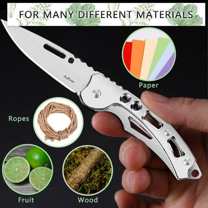 Günstiges Taschenmesser 4 stk Klein Klappmesser Mini Silber