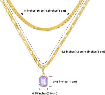 Mesovor Goldene Geschichtet Ketten Halsketten mit
