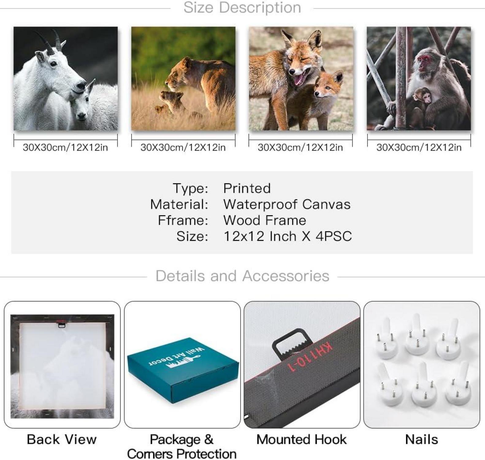 Leinwandbilder Tiere Afrikanischen Savanne Modernes Wandbild 30x30 cm