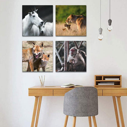 Leinwandbilder Tiere Afrikanischen Savanne 4-teilig 30x30cmWanddekoration Artscope