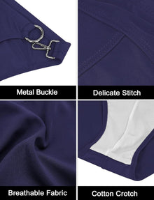 Herren Badehose Eng Mini Schwimmhose Metallschnallen