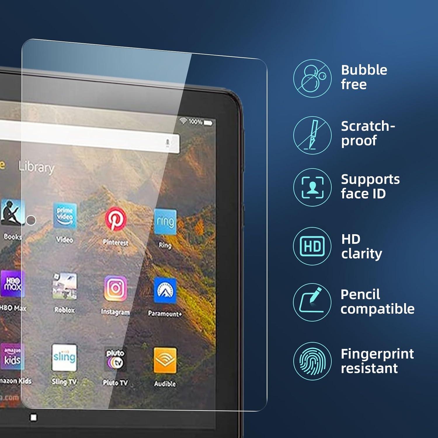 2x Panzer Schutz Glas für Amazon Fire HD 10 11. Gen 2021, 9H Härte, HD Displayschutzfolie