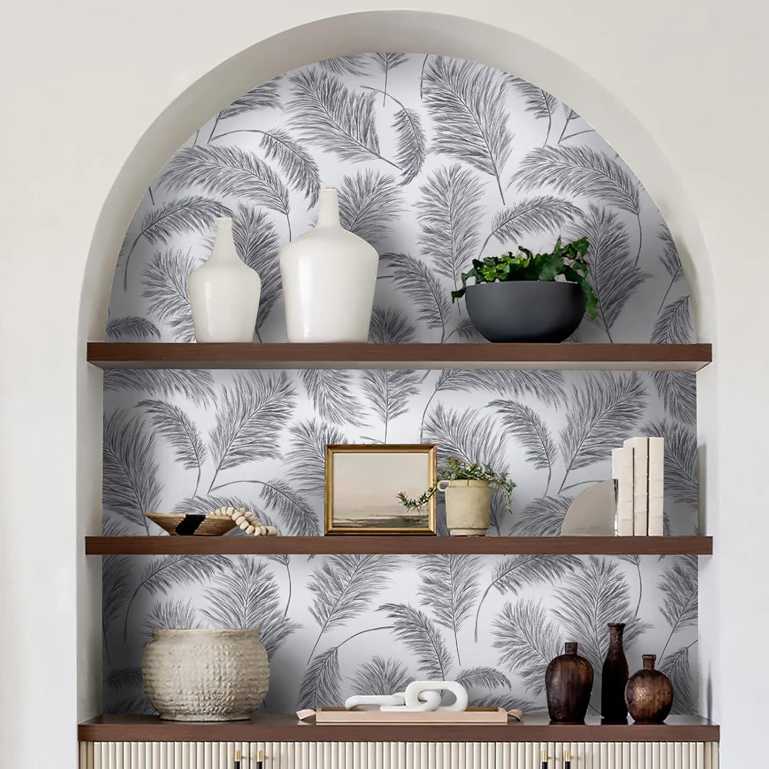 Selbstklebende Tapete Grau 39×300cm Blatt Vinyl Wandverkleidung Möbelfolie