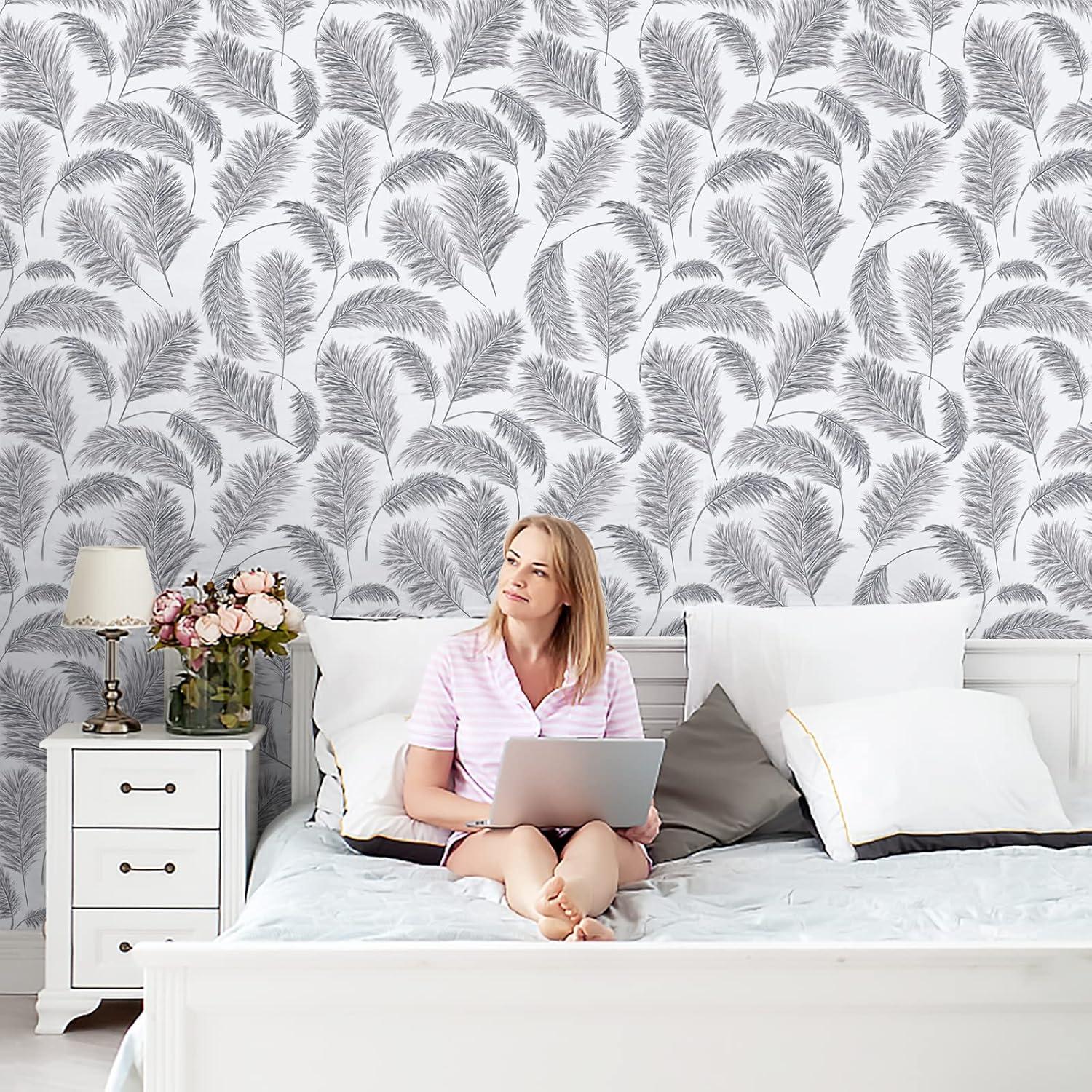 Selbstklebende Tapete Grau 39×300cm Blatt Vinyl Wandverkleidung Möbelfolie