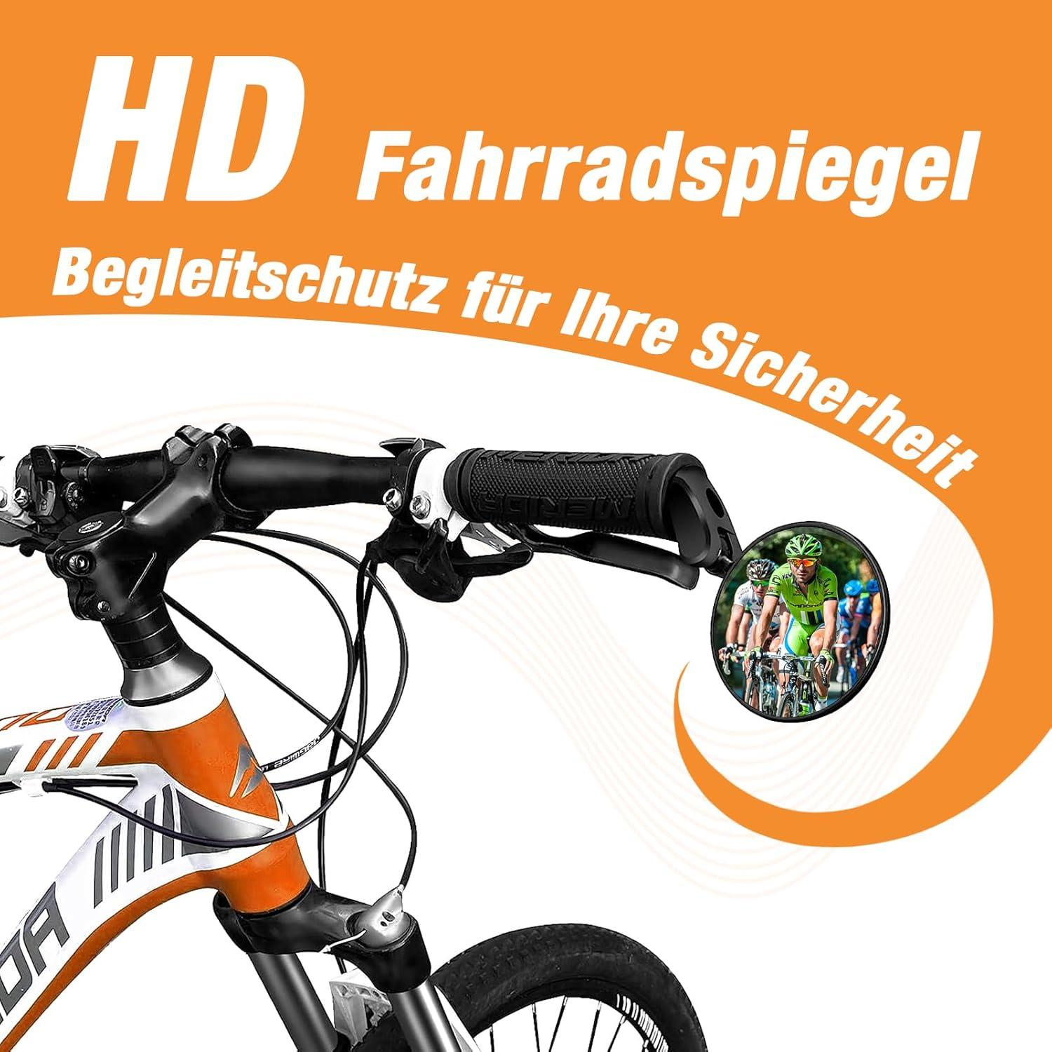 Fahrradspiegel Klappbar 360° Drehbar Universal Weitwinkel für Fahrrad