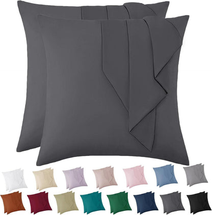 Kissenbezug Set Mikrofaser Anthrazit 80x80 Weich hypoallergen