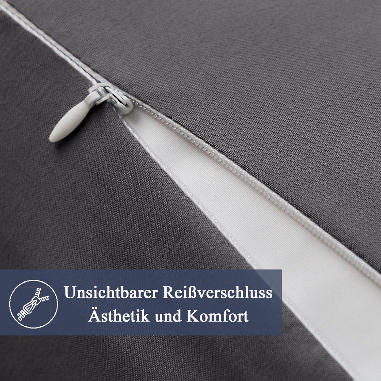 Vielit Kissenbezug 40x60 Anthrazit Mikrofaser 2er Set OEKO-TEX Kleinkissen