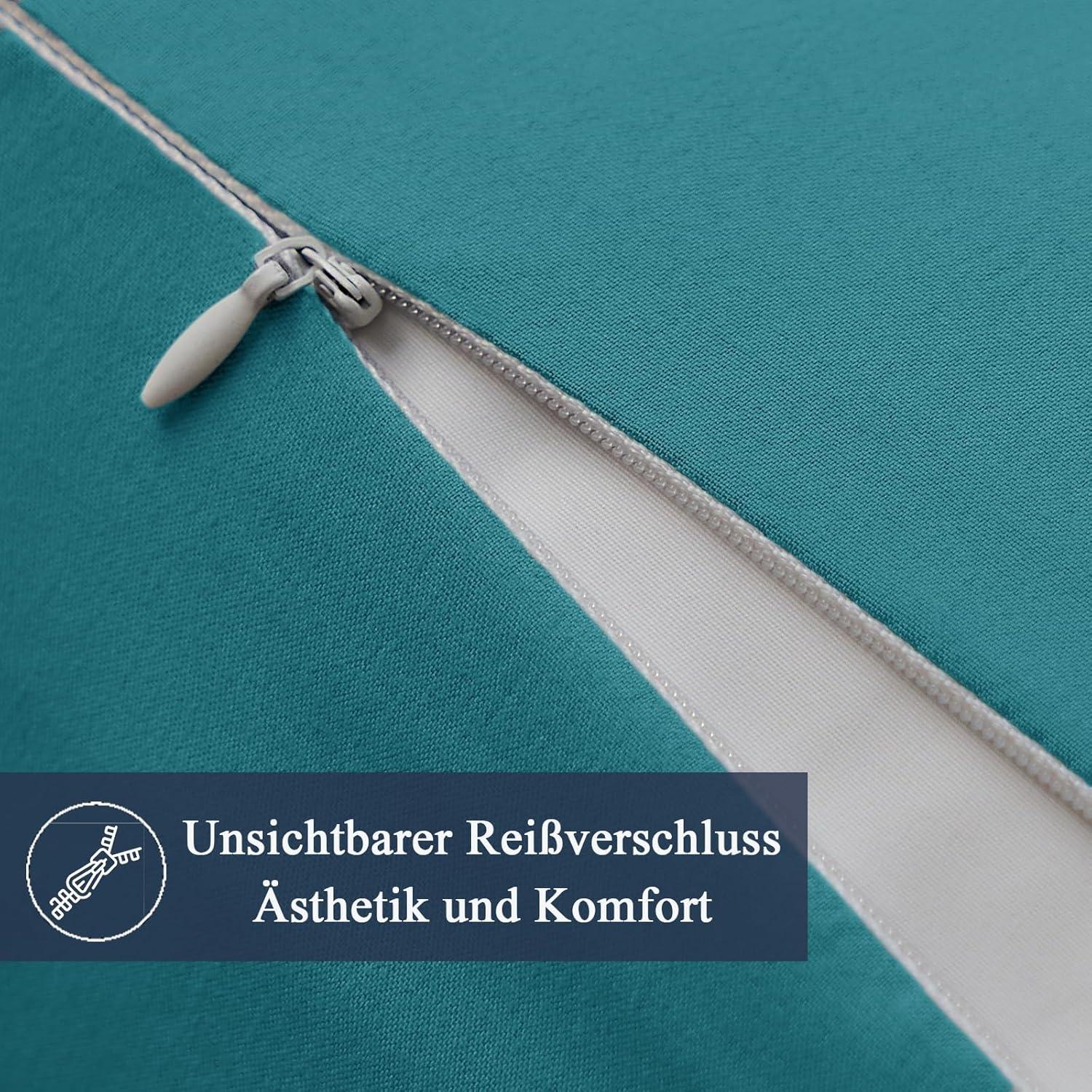 Kissenbezug 80x80 Petrol Weich 2er Set Mikrofaser Pillowcase