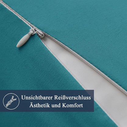 Kissenbezug 80x80 Petrol Weich 2er Set Mikrofaser Pillowcase