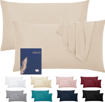 Mikrofaser Kissenbezug 40x60 2er Set Beige Hypoallergen
