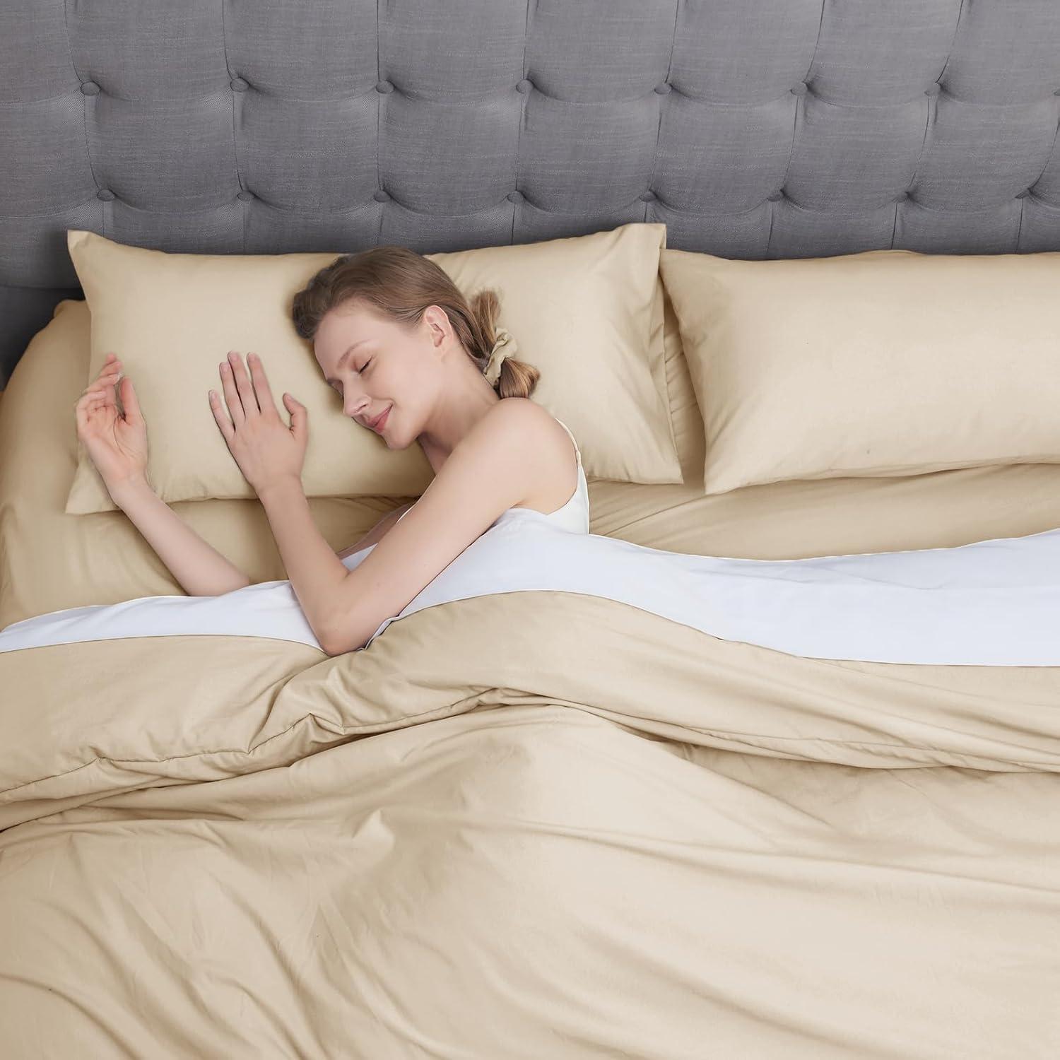 Mikrofaser Kissenbezug 40x60 2er Set Beige Hypoallergen