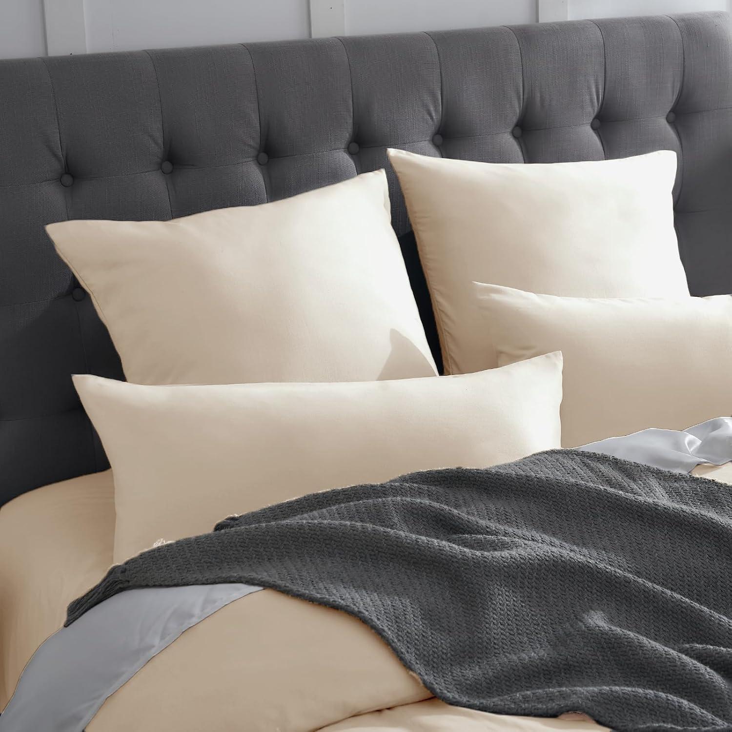 Vielit Kissenbezug 40x60 Beige 2er Set Mikrofaser 40x60cm Hypoallergen Öko-zertifiziert