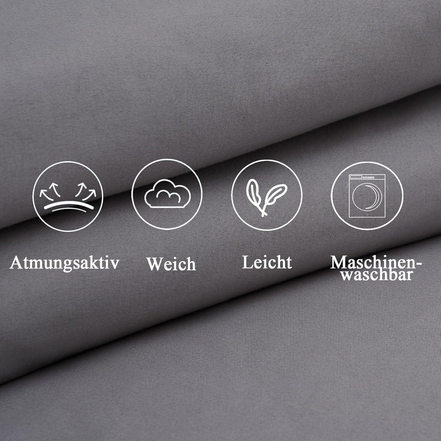 Kissenbezug 80x80 Grau Weich 2er Set Mikrofaser Pillowcase Öko-Zertifikat