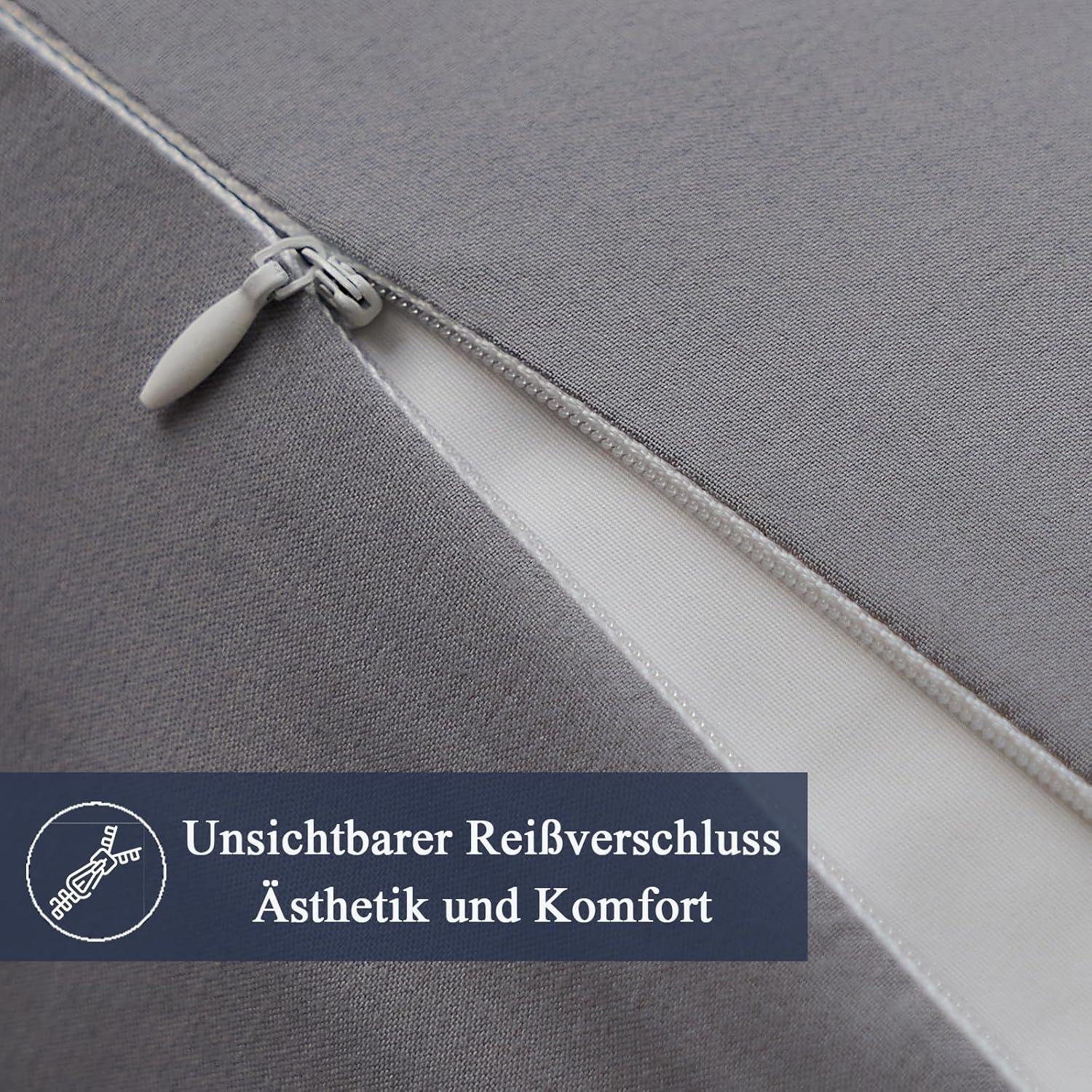 Kissenbezug 80x80 Grau Weich Mikrofaser 2er Set OEKO Hypoallergen
