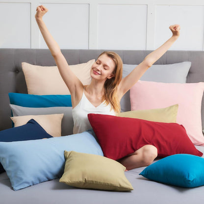 Kissenbezug 80x80 Grau Weich 2er Set Mikrofaser Pillowcase Öko-Zertifikat