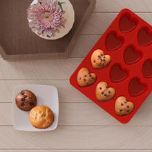 Silikon Herzform Backform für 12 Muffins, 2er Set - Antihaft