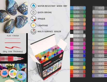 Acrylstifte Wasserfest Multimarker 36 Farben Feine Spitze