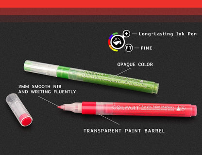 36-tlg. Acrylstifte wasserfest feine Spitze für Steine Bemalen DIY Craft