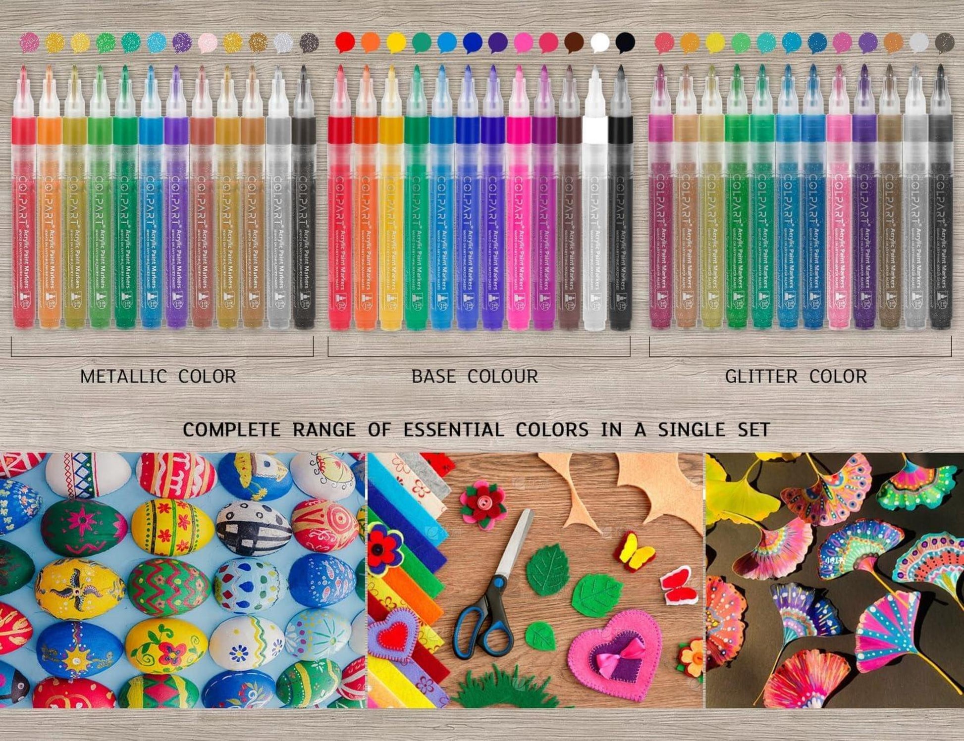 36-tlg. Acrylstifte wasserfest feine Spitze für Steine Bemalen DIY Craft