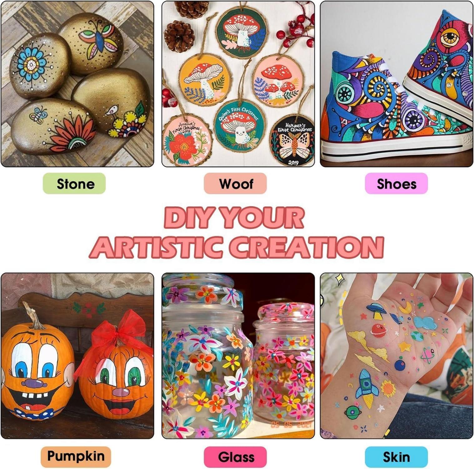 Acrylstifte für Steine Wasserfest Multimarker 0,7mm 36 Farben